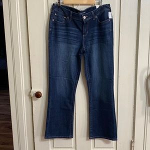 NWT Maurices Denim Flex Slim Boot mid rise jeans 14 short